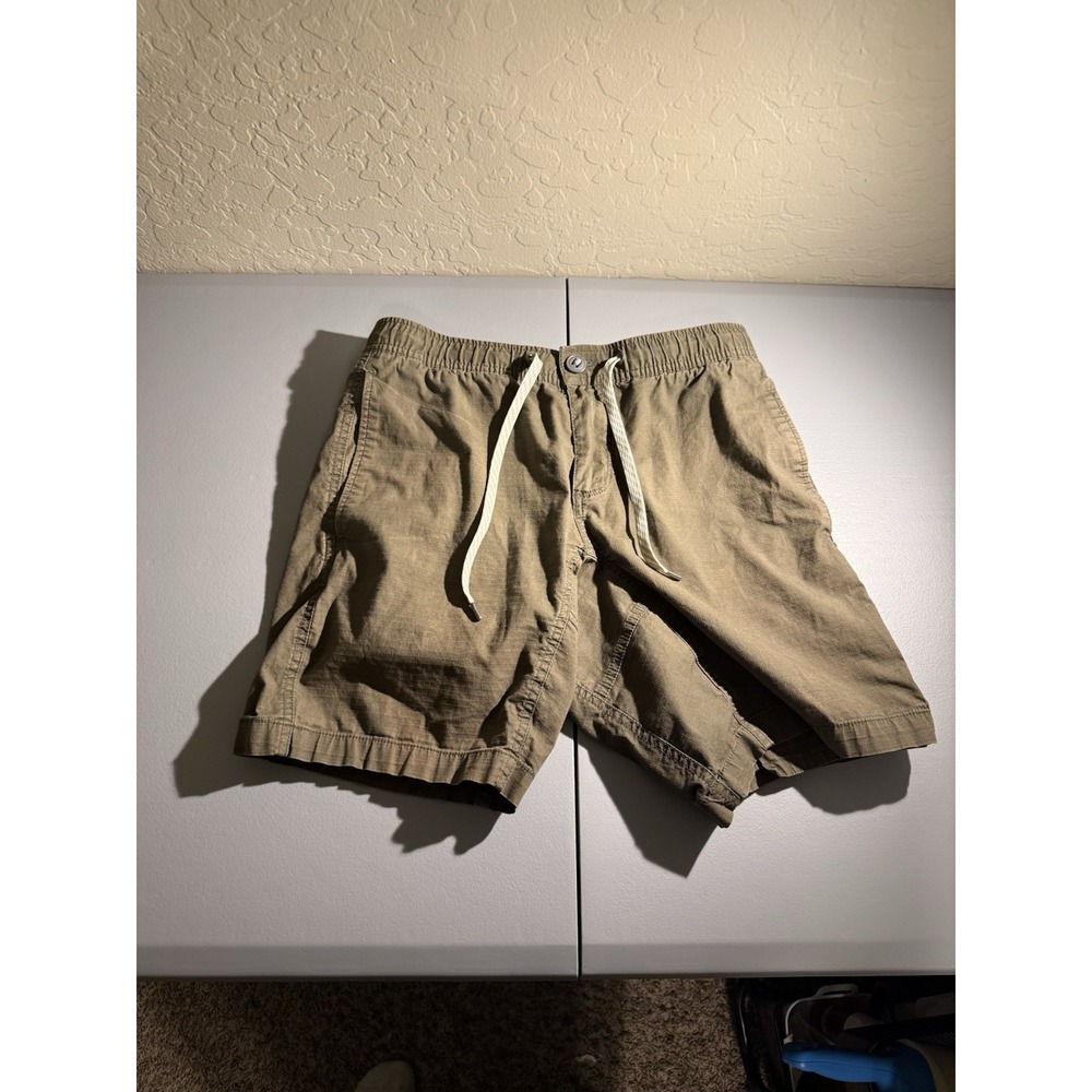 Vuori Men's Ripstop‎ Shorts Olive Green Small Drawstring Hiking Climbing
